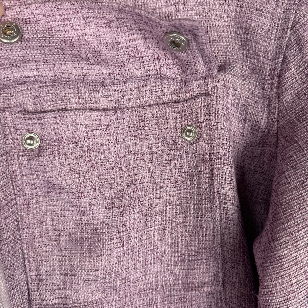 AVEC LES FILLES Lavender Cropped Lightweight Jacket Size XL Full zip Hoodie - Picture 12 of 12